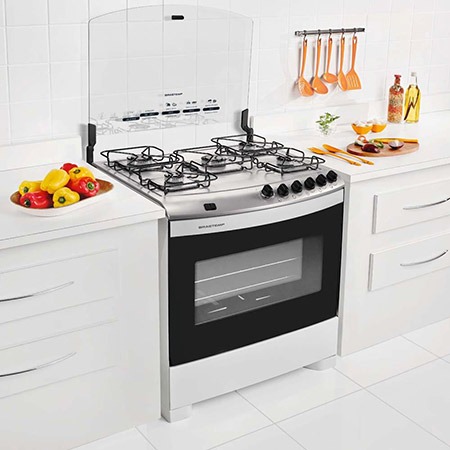 Fogão Brastemp 5 Bocas Clean Maxi BFS5NAB design