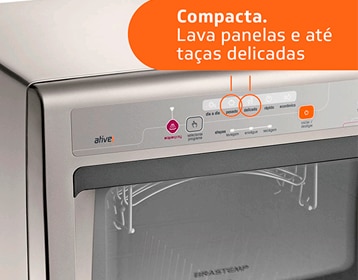 O lava louças Ative! BLF08AS Brastemp 8 Serviços de frente