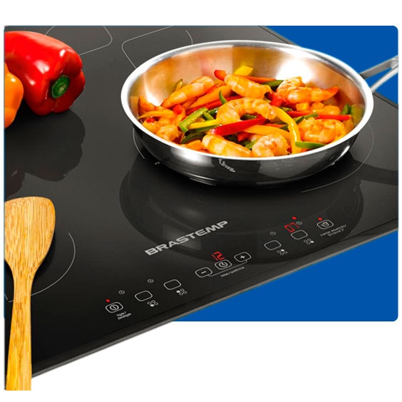 Cooktop Brastemp Painel funções potência