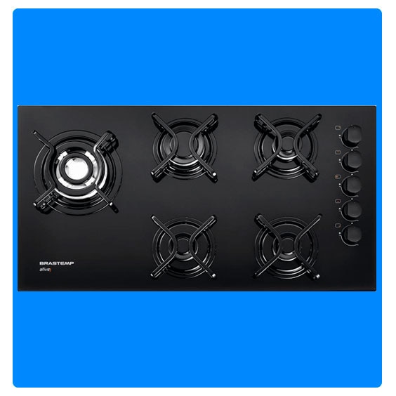 Cooktop Gás 5 Bocas Brastemp Ative! BDD85AEUNA grades angulação