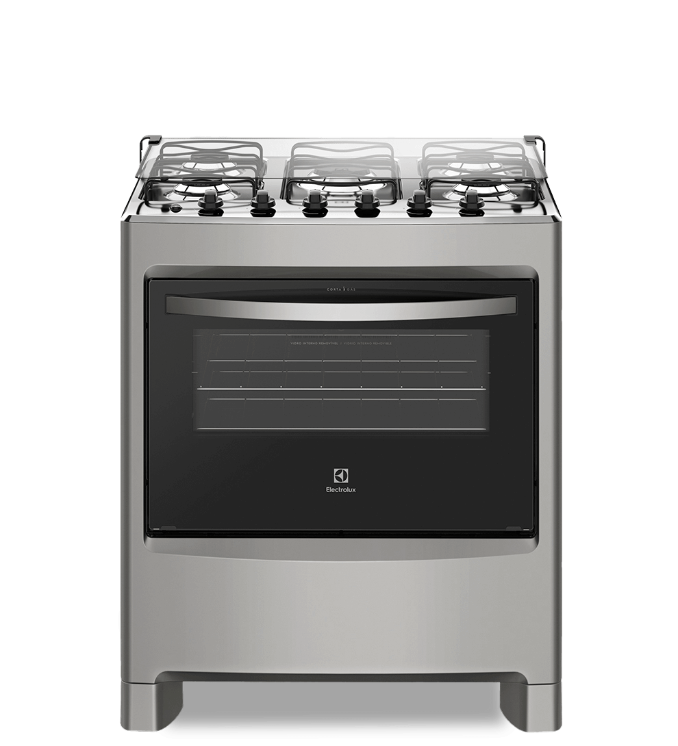 Fogão Electrolux com 5 Bocas 76LSU Prata Fogão Electrolux 5 Bocas 76LSU Prata