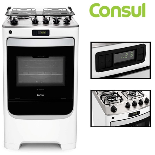 Fogão Consul 4 Bocas CFO4TAB Timer Digital 