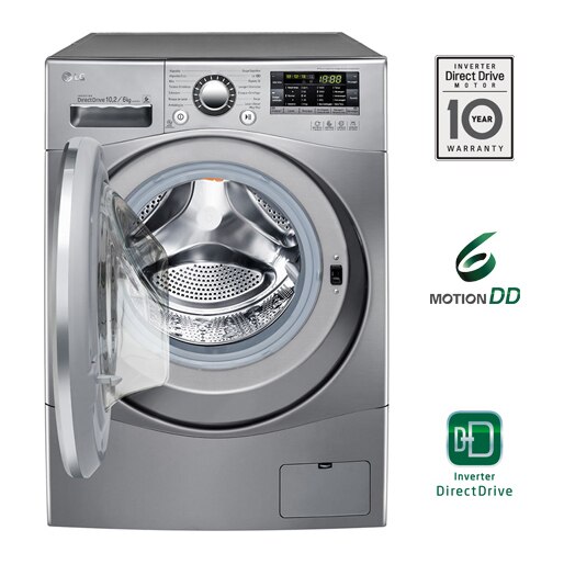 máquina Lavadora e Secadora de Roupas LG Touch Big Door WD1412RT seis movimentos diferentes 6 motion