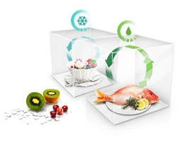 Geladeira Side by Side Samsung RS21HKLMR com sistema twin cooling