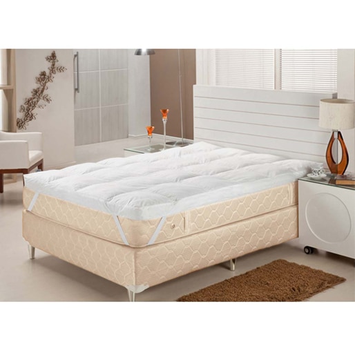 Pillow Top Plumasul Casal Fibra Siliconizada colchão cama dormir sono tecido algodão fio