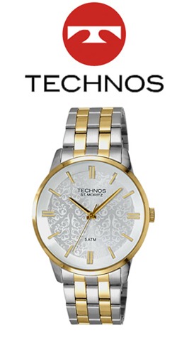 Relógio Feminino Analógico Technos Elegance St. Moritz 2035GGJ5K - Prata/Dourado