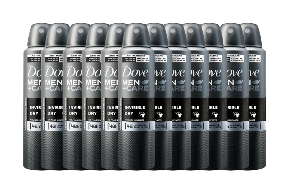Desodorante Aerossol Dove Men+Care Invisible Dry 150ml 12 Unidades