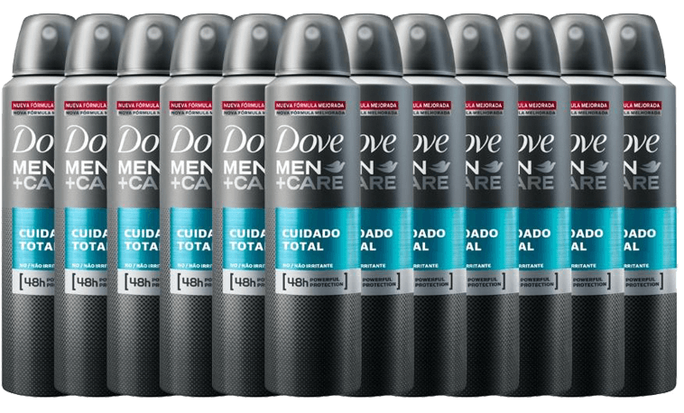 Desodorante Aerossol Dove Men+Care Cuidado Total 150ml 12 Unidades