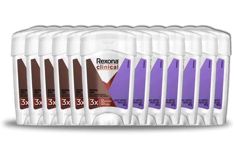 Desodorante Creme Rexona Clinical Extra Dry 12 Unidades Desodorante Creme Rexona Clinical Extra Dry 12 Unidades
