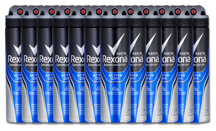 Desodorante Aerossol Rexona Men Active Dry 12 Unidades