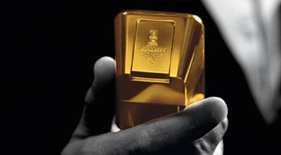 Perfume 1 Million paco rabanne com frasco em forma de barra de ouro