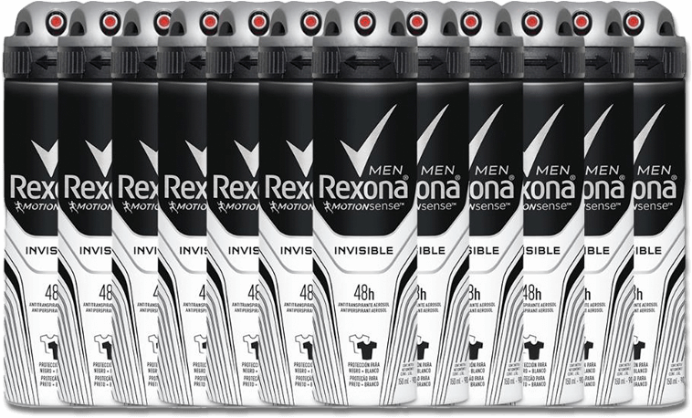 Desodorante Aerossol Rexona Men Invisible 12 Unidades
