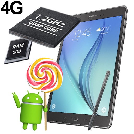 tablet samsung galaxy tab a tela 9.7 polegadas 4g sm-p555 caneta s pen cinza android 5.0 processador quad core