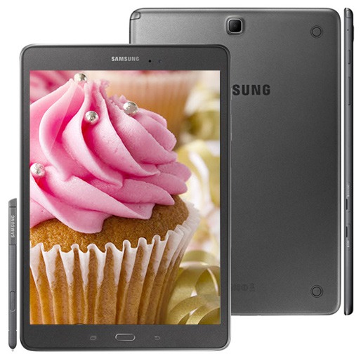 tablet samsung galaxy tab a tela 9.7 polegadas 4g sm-p555 caneta s pen cinza