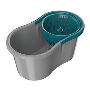 Mop Giratório FlashLimp Fit MOP5011 Balde Cinza Verde 8 litros