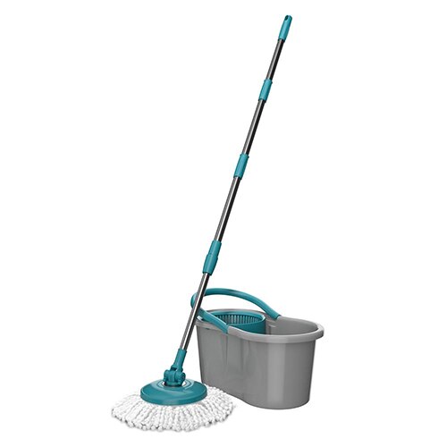 Mop Giratório FlashLimp Fit MOP5011 Balde Cinza Verde