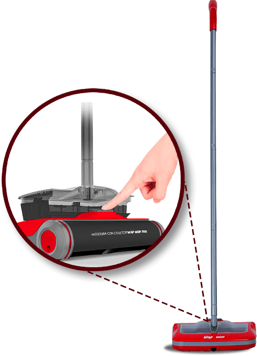 Vassoura Coletor Wap Mop 700 Vermelha Cinza