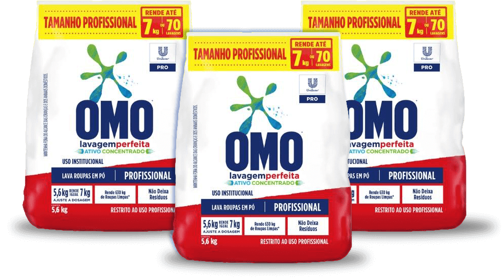 Sabão Pó Omo Lavagem Perfeita Pro 5,6kg 3 Unidades