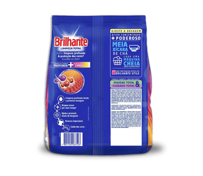 Sabão Pó Brilhante Limpeza Total 5,6kg brilho ativo
