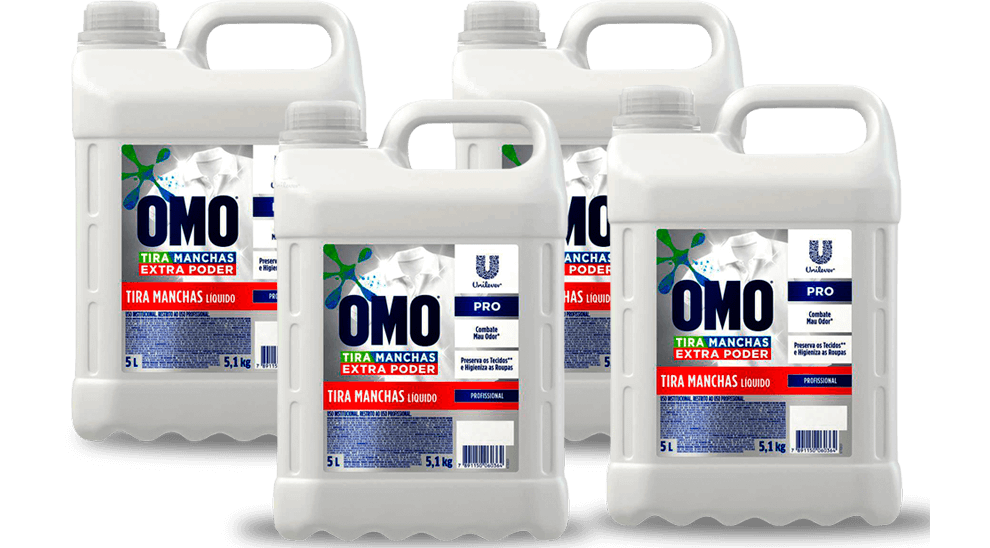 Tira Manchas OMO Líquido Uso Profissional 5 Litros - 4 Unidades