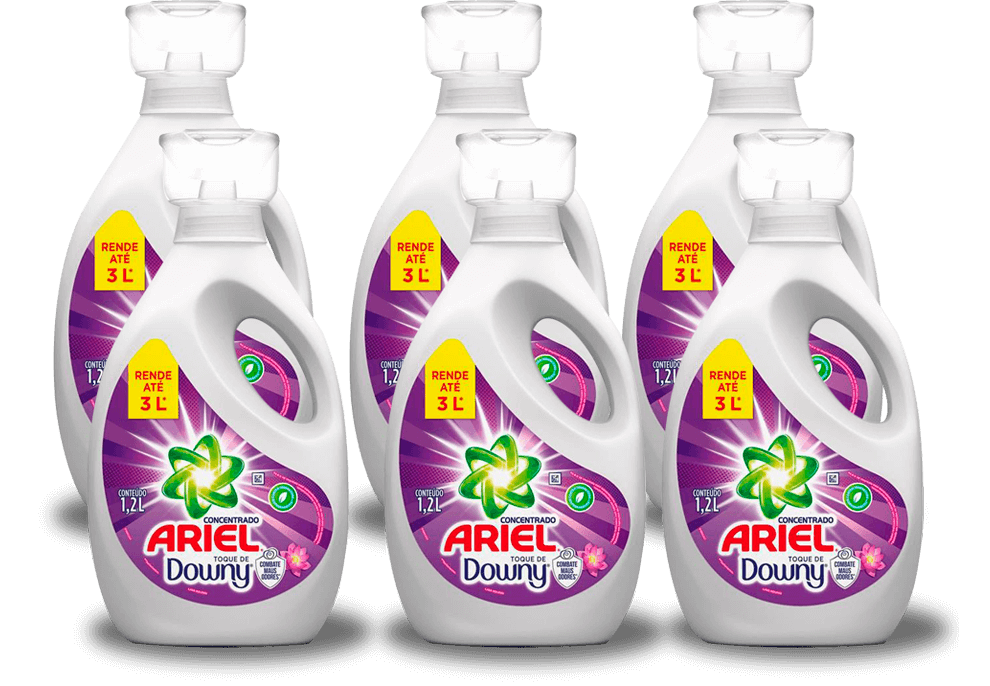 Sabão Líquido Concentrado Ariel Toque Downy 1,2L 6 Unidades