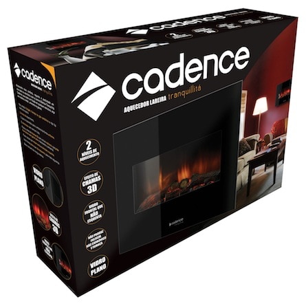 Aquecedor Cadence Lareira Elétrica Tranquilitá AQC800 caixa