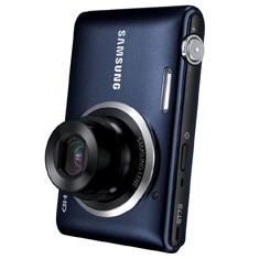 câmera digital Samsung ST72 Preta Cobalto em pé