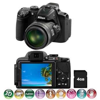 câmera digital Nikon Coolpix P520 Preta