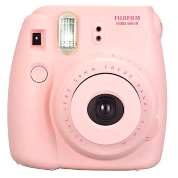 câmera instantânea Fujifilm Instax Mini 8 Rosa de frente