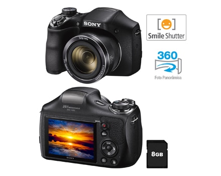 cameras sony cyber-shot smile shutter foto panoramica 8gb