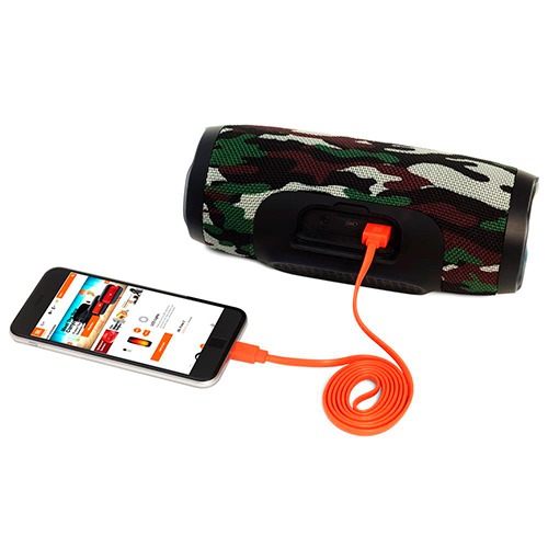 Ouça via bluetooth Caixa de Som Portátil JBL Charge 3 Squad Edição 20 Watts Potência