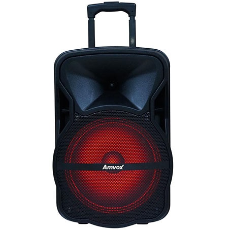 Caixa Amplificada Amvox ACA292 luz led vermelha rádio fm usb microfone instrumentos musicais
