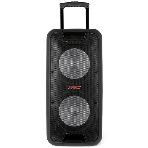 Com alça e rodas para transporte Caixa de Som Amplificada TRC 518 alça rodas transporte