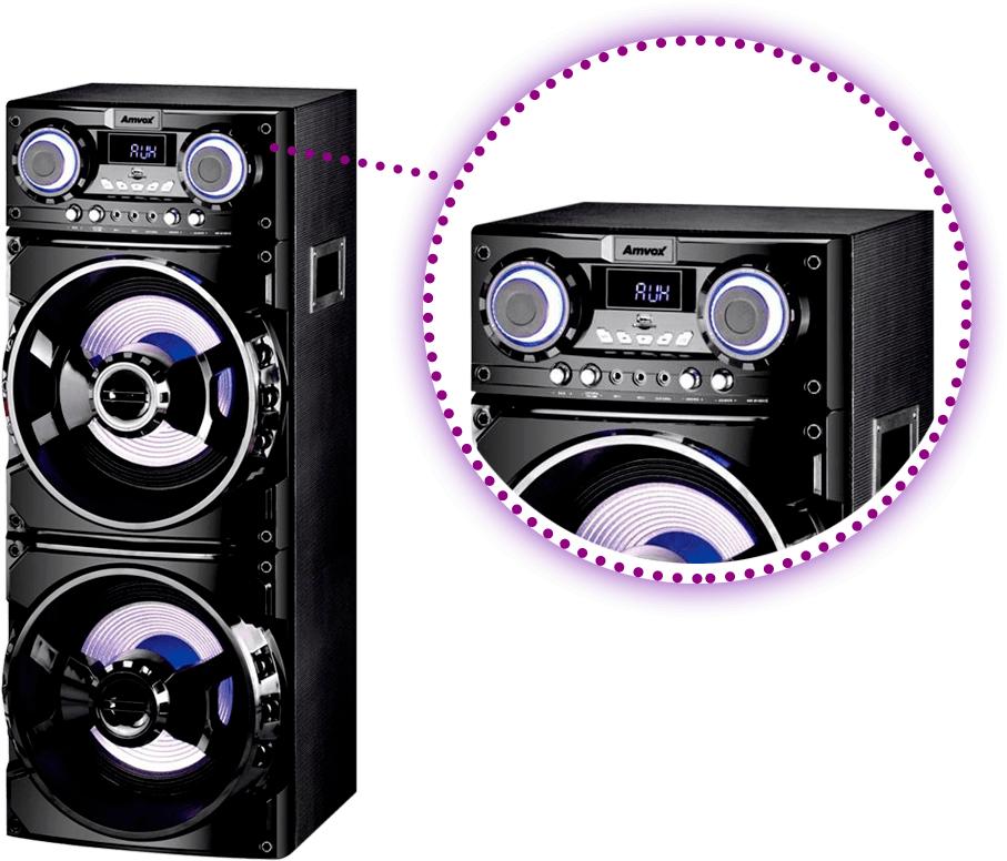 Caixa Amplificada Amvox ACA 1001 display LED
