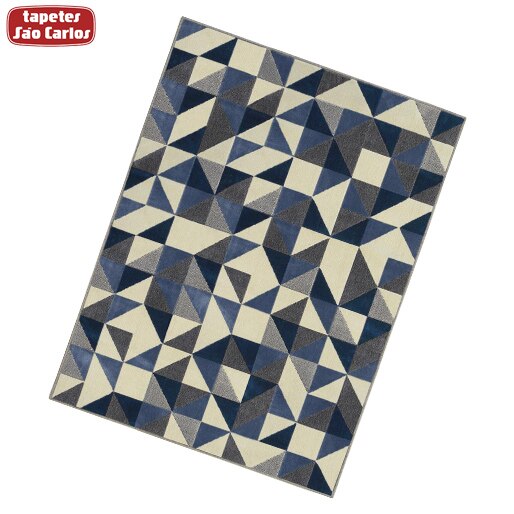 Tapete Retangular Tapetes São Carlos Supremem Polipropileno 200 x 250 cm Ladrilho fibras sinteticas decoração sala estar 