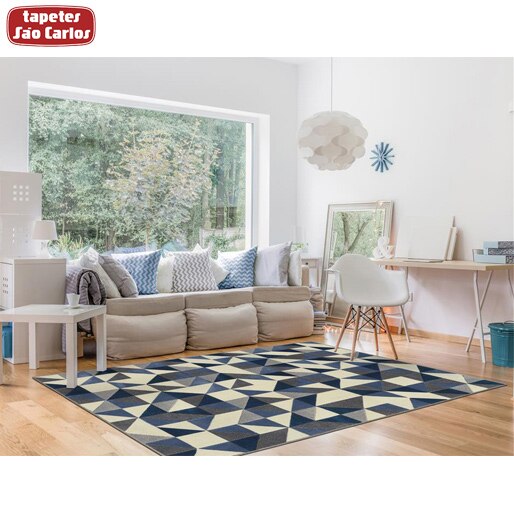 Tapete Retangular Tapetes São Carlos Supreme Polipropileno 200  250 cm Ladrilho SALA ESTAR DECORAÇÃO