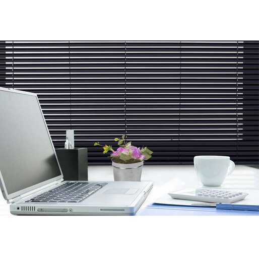 Persiana Retangular Evolux PVC Preta horizontal lâmina decoração
