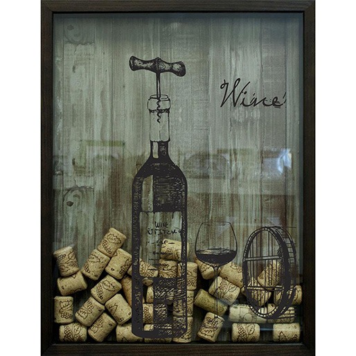 Decora lindamente Quadro Porta Rolhas Kapos Acabamento sofisticado