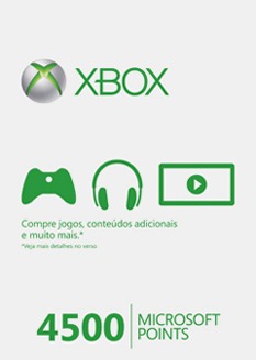 Créditos no Marketplace - MS Points 4500 é compatível com todas as versões Xbox 360