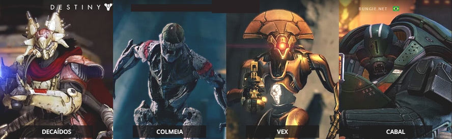 destiny game activision inimigos bungie colmeia vex decaidos cabal