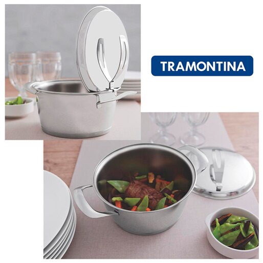 conjunto de panelas tramontina ventura aço inox