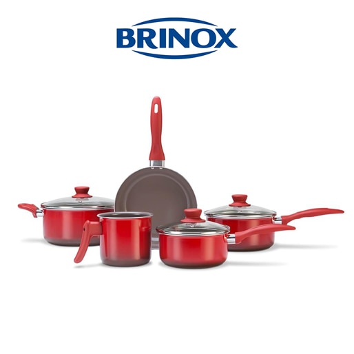 Conjunto Panelas Brinox Ceramic Life Smart Vermelho