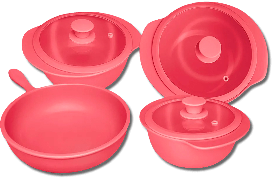Conjunto Panelas Oxford Cookware Linea Rosa 4 Peças
