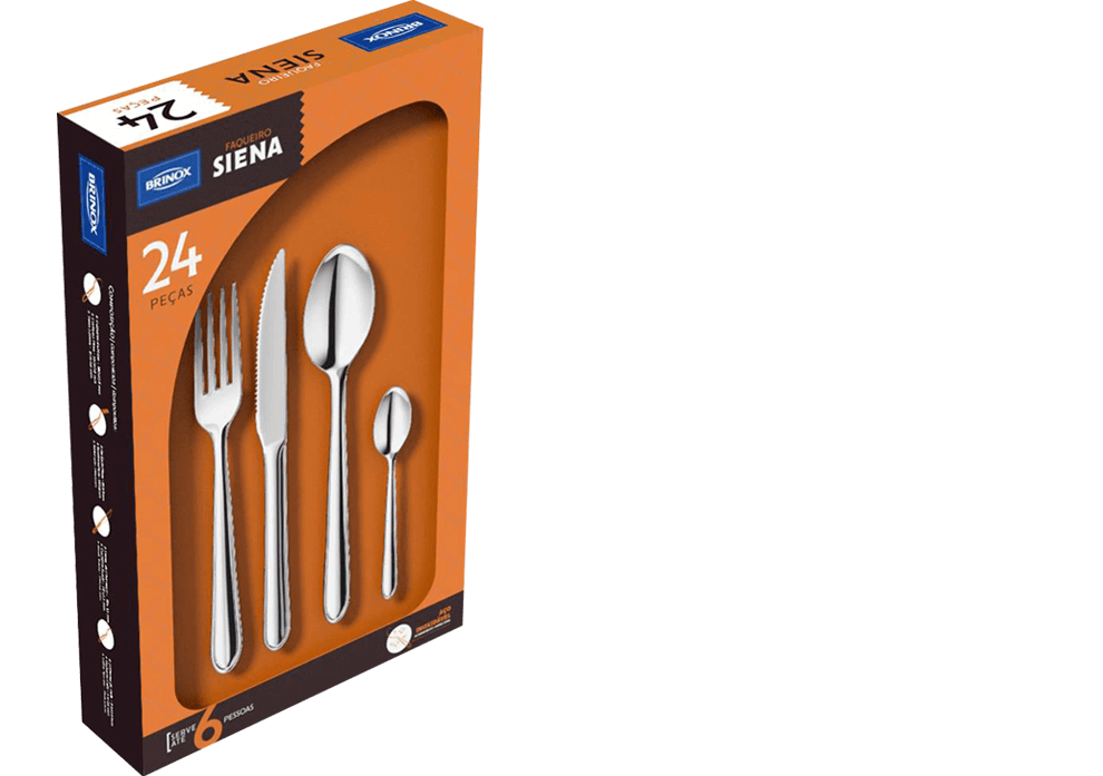 Conjunto Siena Brinox serve 6 pessoas