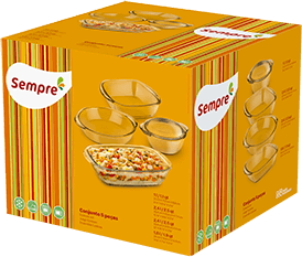 Conjunto de Assadeiras Refratárias Sempre – 5 peças Assadeiras Refratárias Sempre 5 Peças