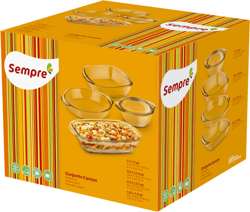 Assadeiras Refratárias Sempre 5 Peças