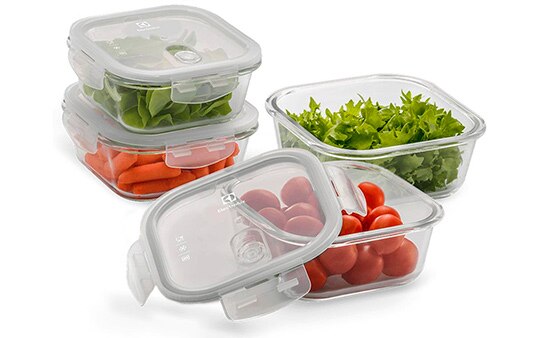 conjunto potes hermeticos electrolux vidro 4 peças