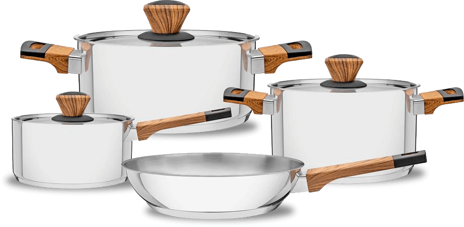 Conjunto Panelas Tramontina Brava 4 Peças Aço Inox