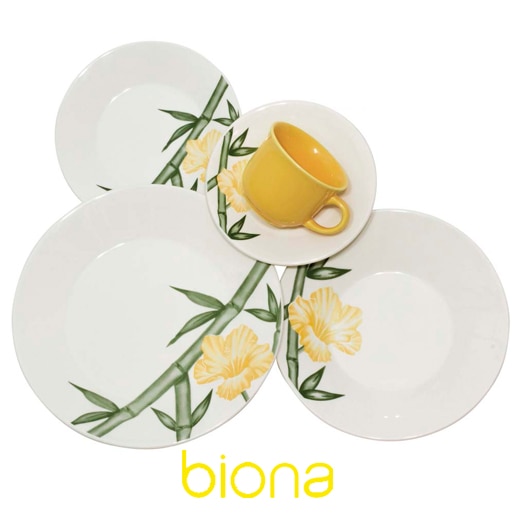 aparelho jantar cha sobremesa oxford biona tropical 30 pecas