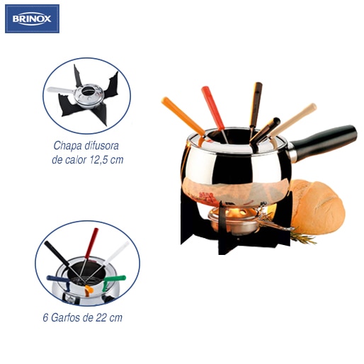 Aparelho de Fondue Brinox aço inox garfos
